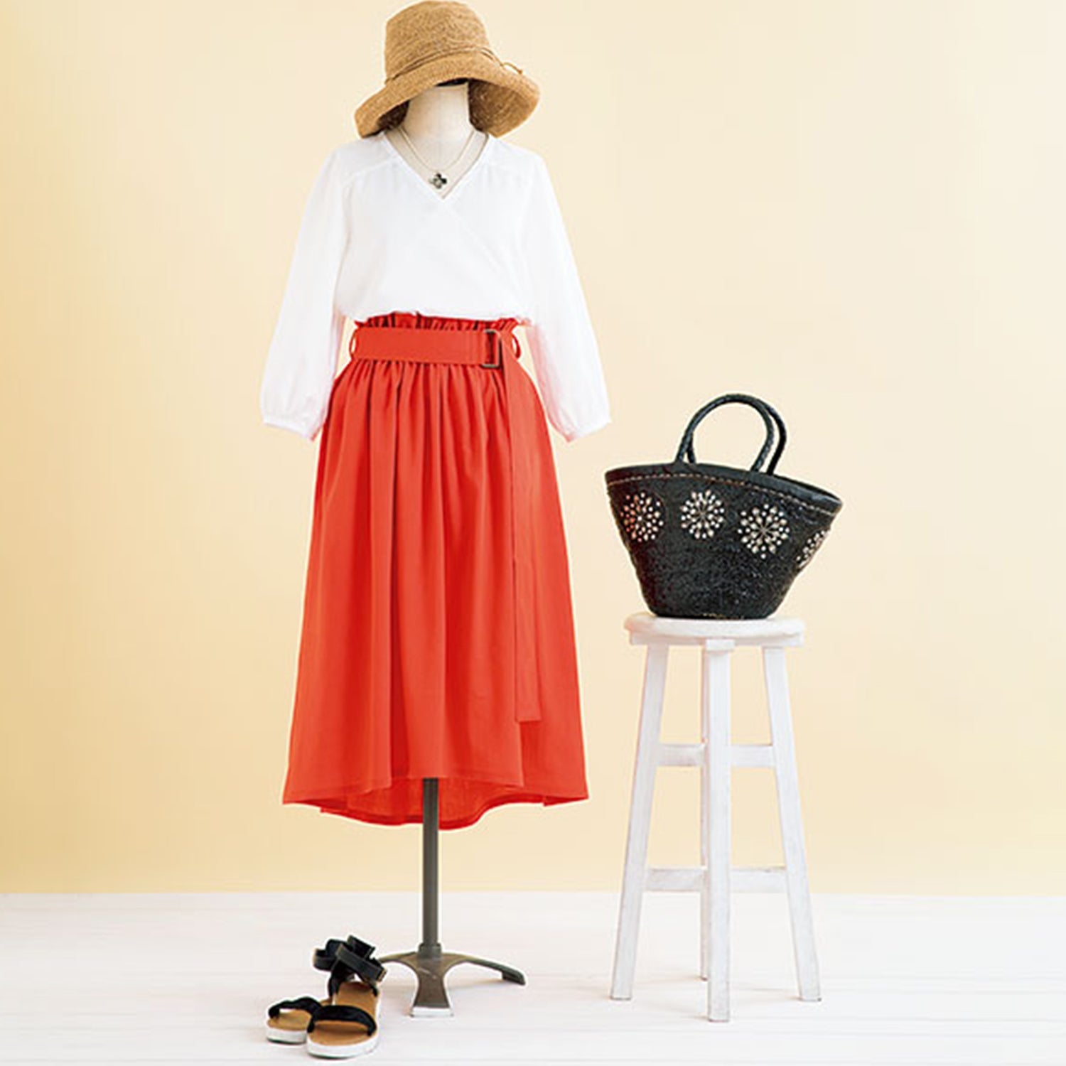 LADIES Back - down long skirt | Paper pattern - FO:REST Fabric 布恩堂Liberty fabrictana lawnjapanese fabricykk zipper