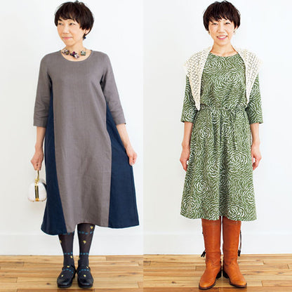 Ladies Dress | Paper Pattern - FO:REST Fabric 布恩堂Liberty fabrictana lawnjapanese fabricykk zipper