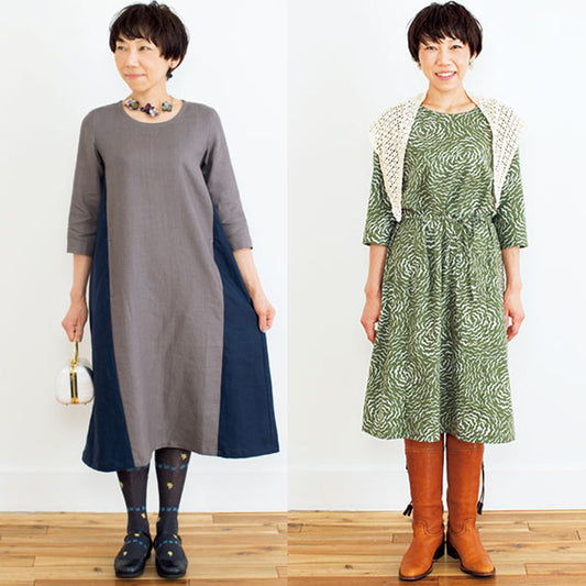 Ladies Dress | Paper Pattern - FO:REST Fabric 布恩堂Liberty fabrictana lawnjapanese fabricykk zipper