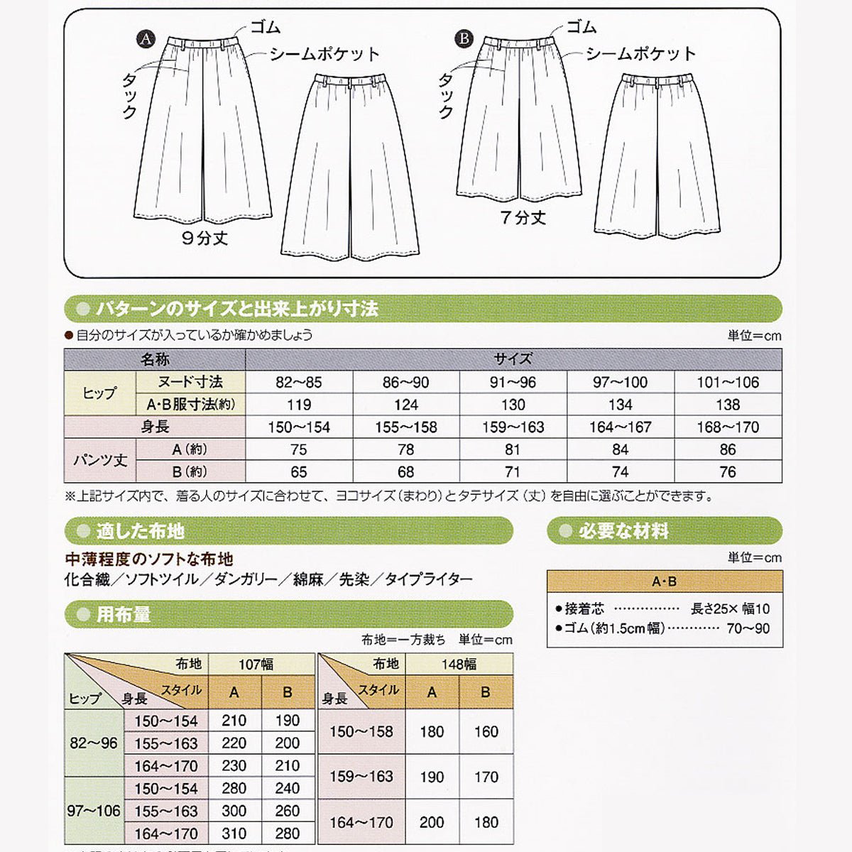 Ladies Gather Gaucho Pants | Paper pattern - FO:REST Fabric 布恩堂Liberty fabrictana lawnjapanese fabricykk zipper