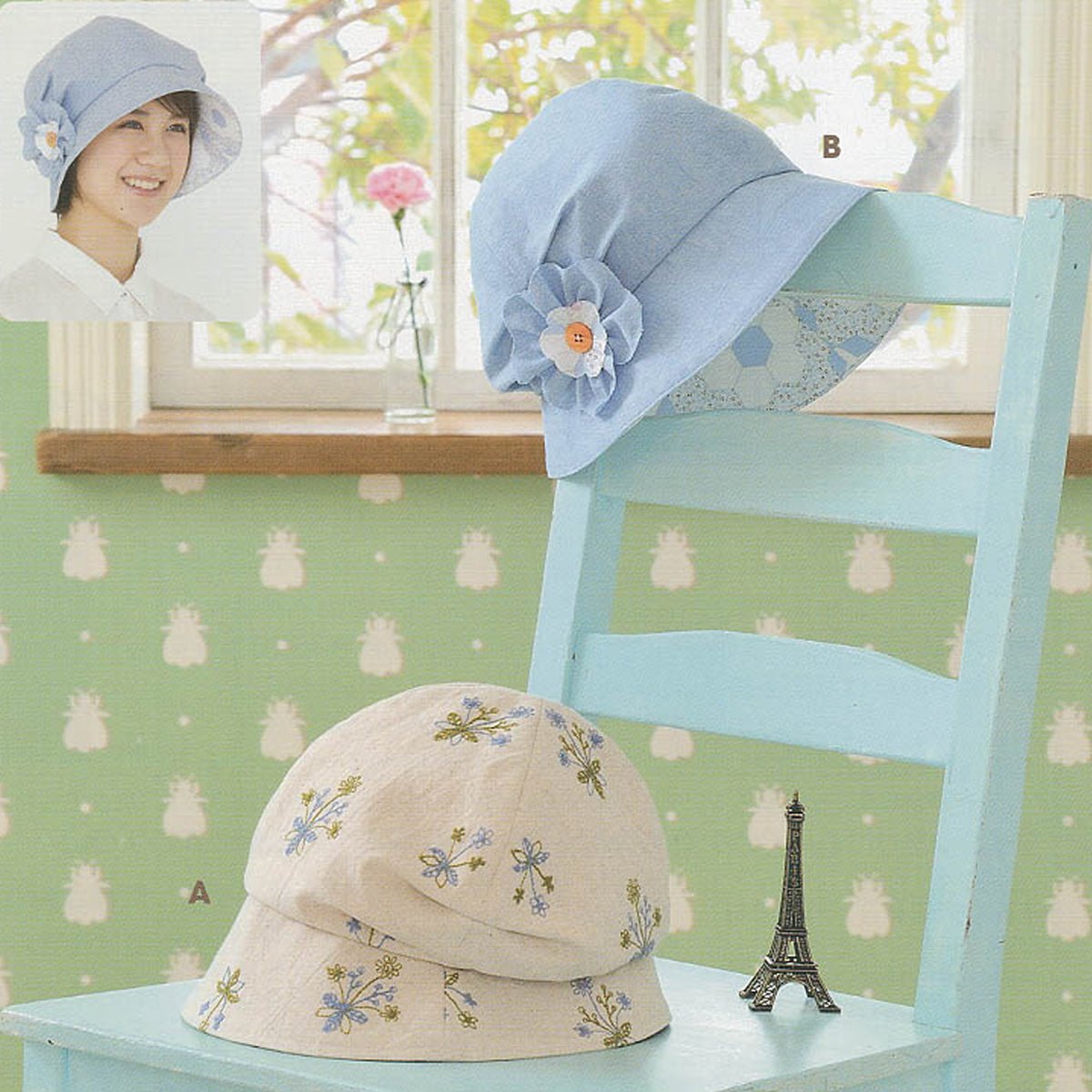 Ladies Small face hat | Paper pattern - FO:REST Fabric 布恩堂Liberty fabrictana lawnjapanese fabricykk zipper