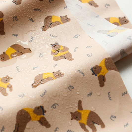 Laminated fabric (cotton) - Yoga bear Waterproof 膠膜防水 - FO:REST Fabric 布恩堂Liberty fabrictana lawnjapanese fabricykk zipper