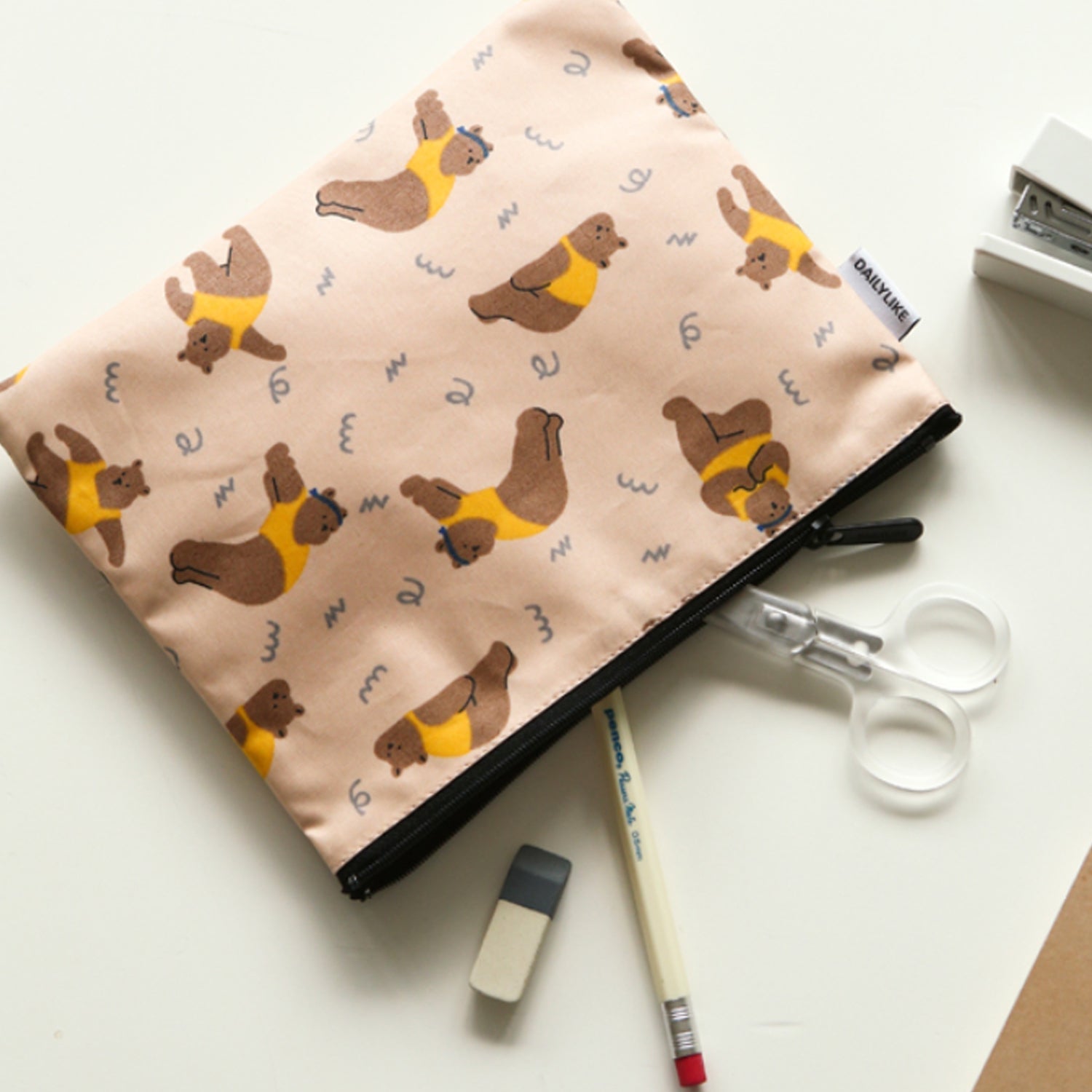 Laminated fabric (cotton) - Yoga bear Waterproof 膠膜防水 - FO:REST Fabric 布恩堂Liberty fabrictana lawnjapanese fabricykk zipper