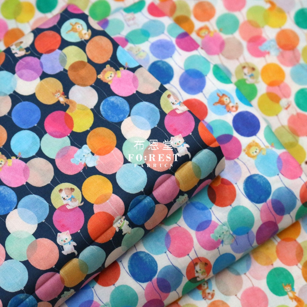 Lawn - Balloon Land Fabric Blue Cotton Lawn