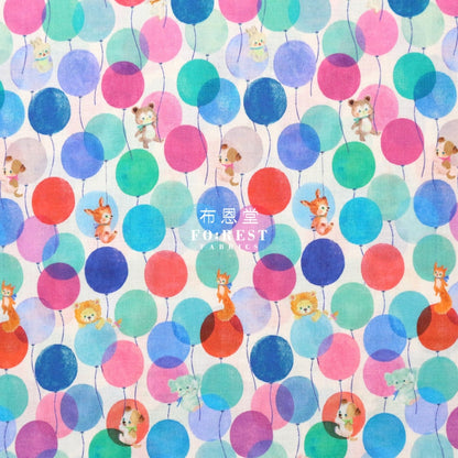 Lawn - Balloon Land Fabric Blue Cotton Lawn