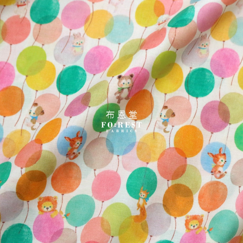 Lawn - Balloon Land Fabric Orange Cotton Lawn