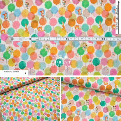 Lawn - Balloon Land Fabric Orange Cotton Lawn