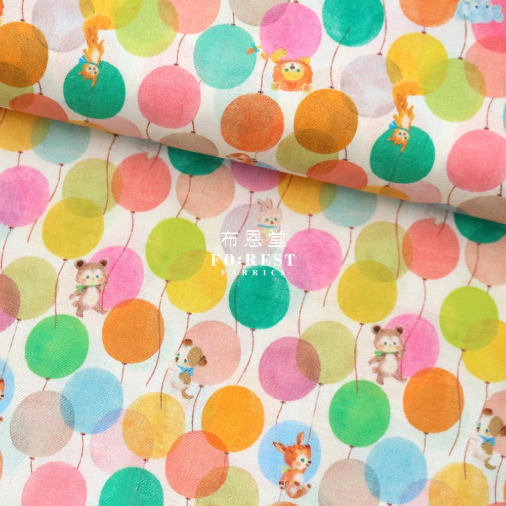 Lawn - Balloon Land Fabric Orange Cotton Lawn