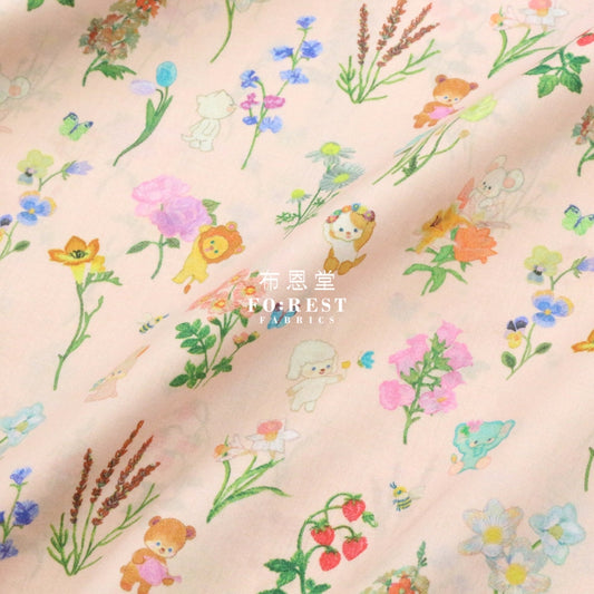 Lawn - Flower Tree Fabric Pink Cotton Lawn