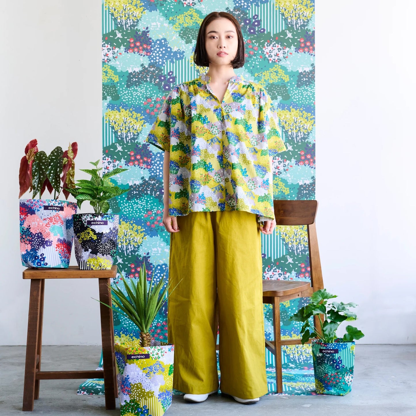 Lawn - garden echino D fabric - FO:REST Fabric 布恩堂Liberty fabrictana lawnjapanese fabricykk zipper