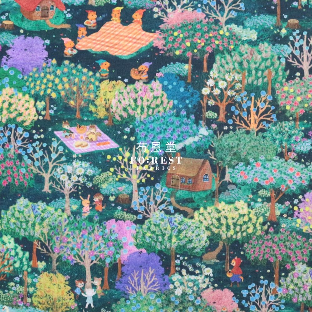 Lawn - Little Red Riding Hood fabric Night - FO:REST Fabric 布恩堂Liberty fabrictana lawnjapanese fabricykk zipper