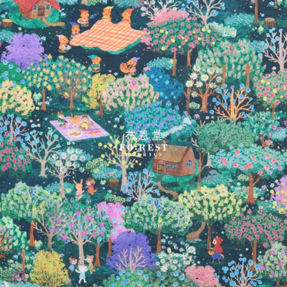 Lawn - Little Red Riding Hood fabric Night - FO:REST Fabric 布恩堂Liberty fabrictana lawnjapanese fabricykk zipper