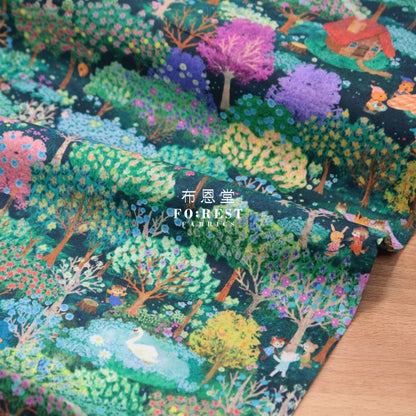 Lawn - Little Red Riding Hood fabric Night - FO:REST Fabric 布恩堂Liberty fabrictana lawnjapanese fabricykk zipper