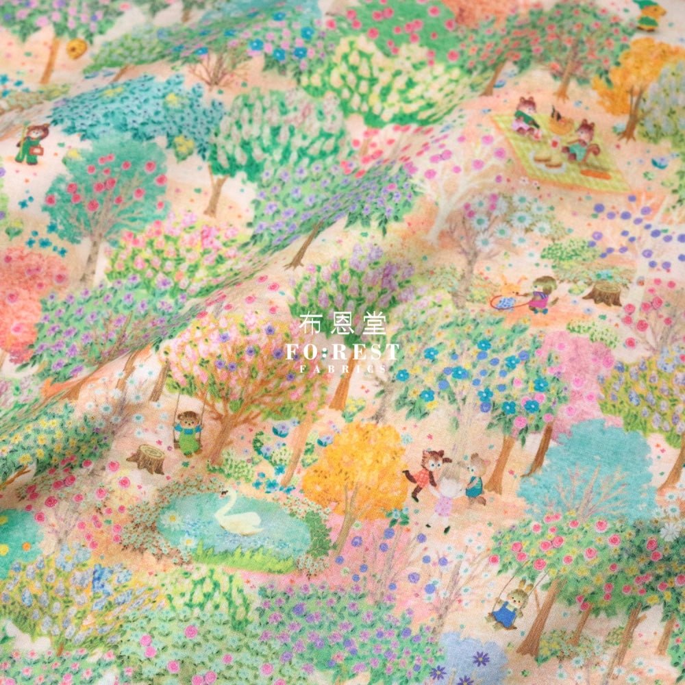 Lawn - Little Red Riding Hood fabric Sunset - FO:REST Fabric 布恩堂Liberty fabrictana lawnjapanese fabricykk zipper