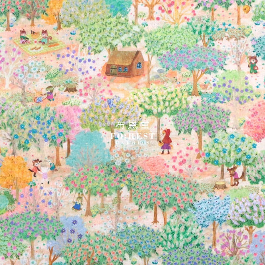 Lawn - Little Red Riding Hood fabric Sunset - FO:REST Fabric 布恩堂Liberty fabrictana lawnjapanese fabricykk zipper