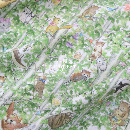 Lawn - Merry Park Fabric Cream Cotton Lawn