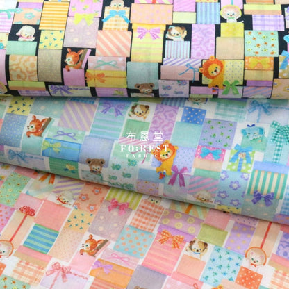 Lawn - Puzzle fabric Black - FO:REST Fabric 布恩堂Liberty fabrictana lawnjapanese fabricykk zipper
