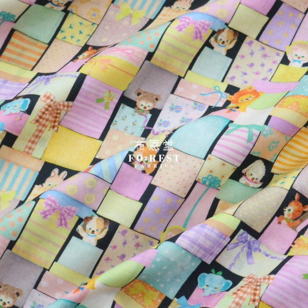 Lawn - Puzzle fabric Black - FO:REST Fabric 布恩堂Liberty fabrictana lawnjapanese fabricykk zipper