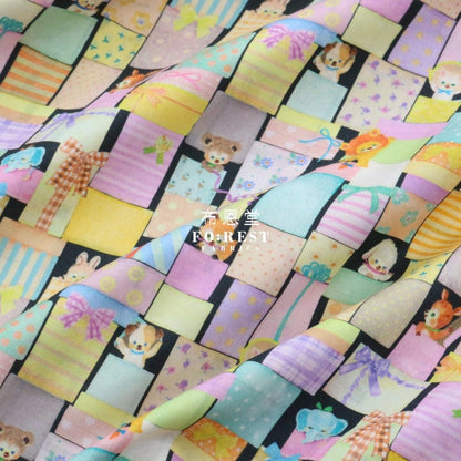 Lawn - Puzzle fabric Black - FO:REST Fabric 布恩堂Liberty fabrictana lawnjapanese fabricykk zipper
