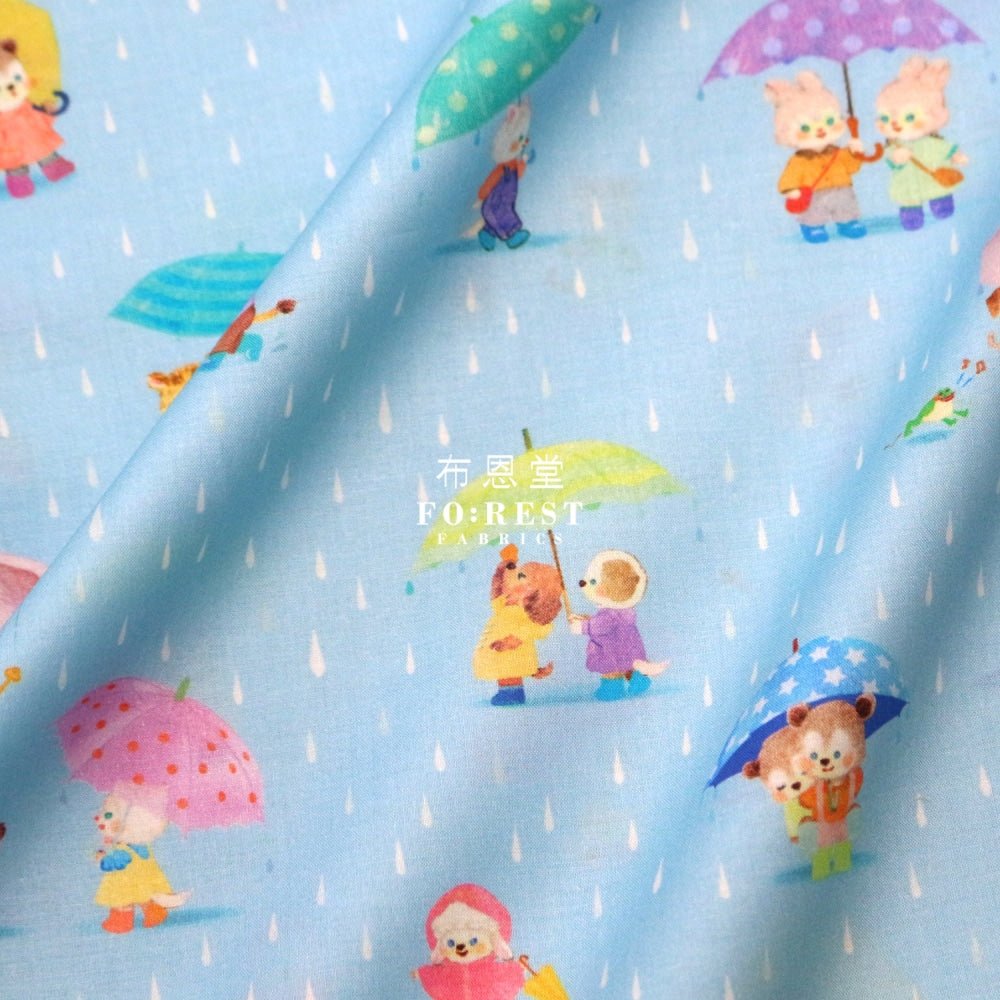 Lawn - Rain pocket fabric Blue - FO:REST Fabric 布恩堂Liberty fabrictana lawnjapanese fabricykk zipper