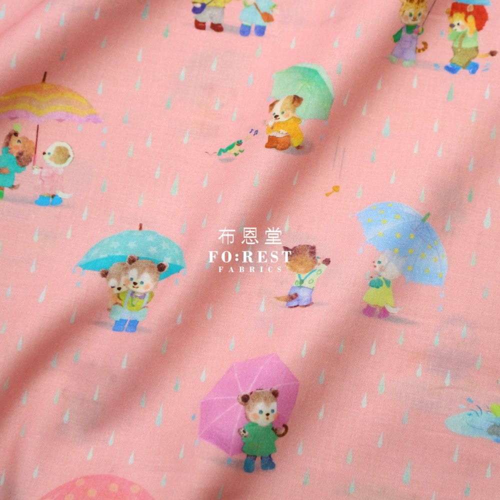 Lawn - Rain pocket fabric Pink - FO:REST Fabric 布恩堂Liberty fabrictana lawnjapanese fabricykk zipper