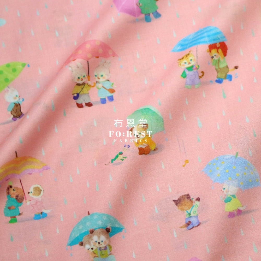 Lawn - Rain pocket fabric Pink - FO:REST Fabric 布恩堂Liberty fabrictana lawnjapanese fabricykk zipper