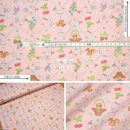 Lawn - Strawberry Lace Fabric Pink Cotton Lawn