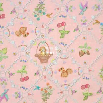 Lawn - strawberry lace fabric pink - FO:REST Fabric 布恩堂Liberty fabrictana lawnjapanese fabricykk zipper
