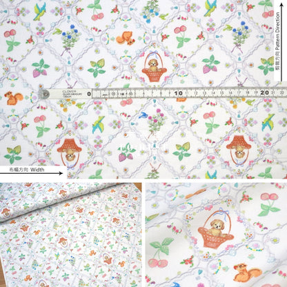 Lawn - Strawberry Lace Fabric White Cotton Lawn