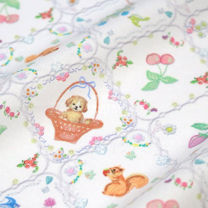 Lawn - strawberry lace fabric white - FO:REST Fabric 布恩堂Liberty fabrictana lawnjapanese fabricykk zipper
