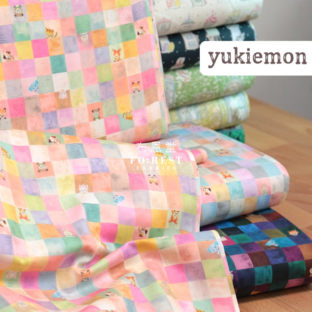 Lawn - Yukiemon Cube Candy Fabric Black Cotton Lawn