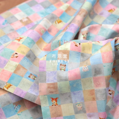 Lawn - Yukiemon Cube Candy Fabric Pastel Cotton Lawn
