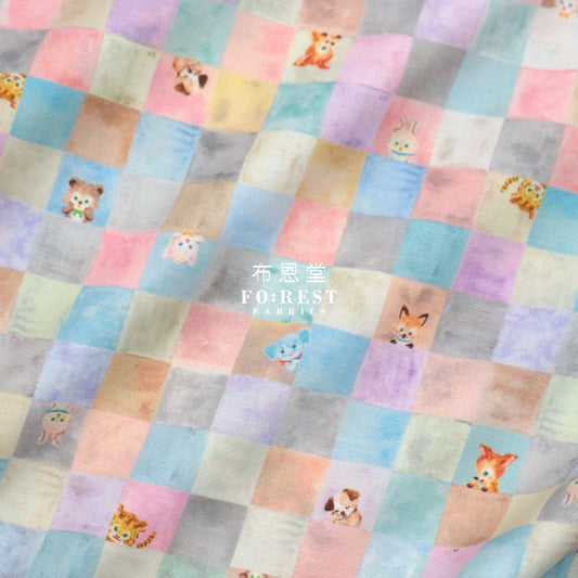 Lawn - Yukiemon Cube Candy Fabric Pastel Cotton Lawn