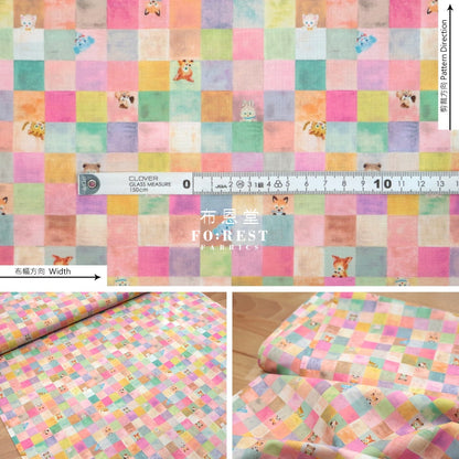 Lawn - Yukiemon Cube Candy Fabric Pink Cotton Lawn