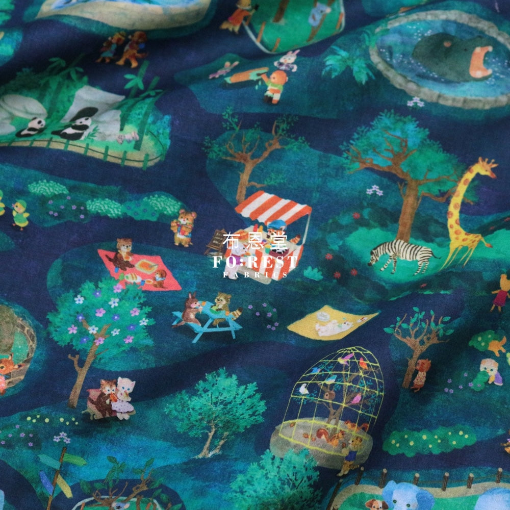 Lawn - Zoo Fabric Navy Cotton Lawn