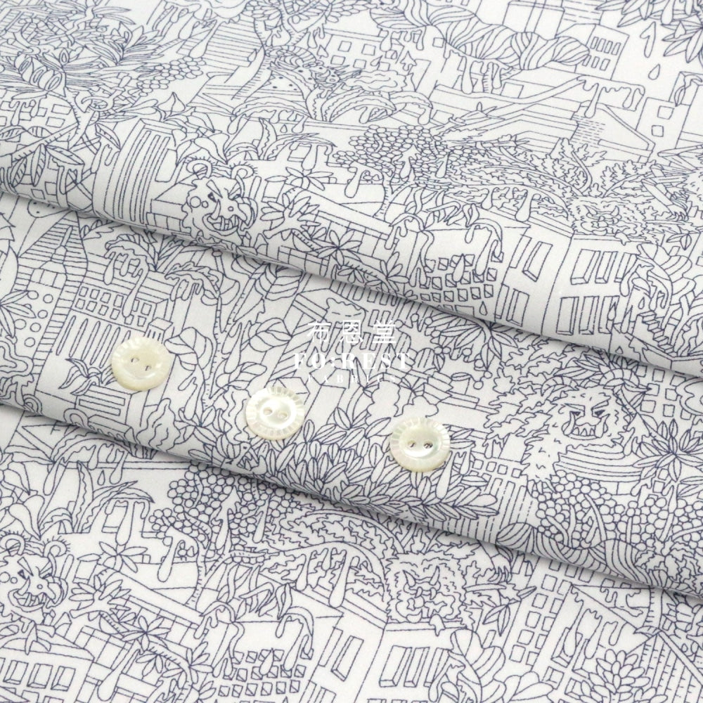 Liberty Of London (Cotton Poplin Fabric) - City Zombies Cotton Piccadilly