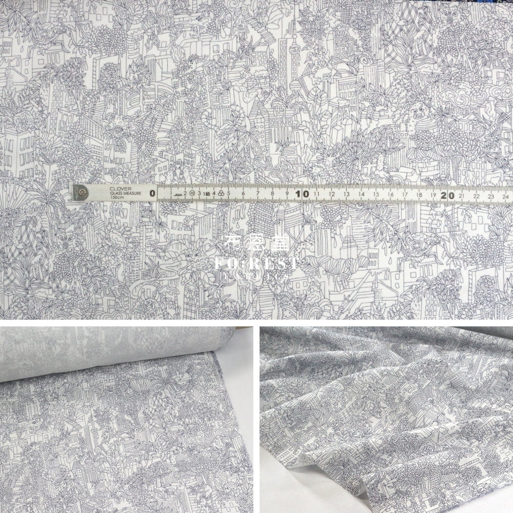 Liberty Of London (Cotton Poplin Fabric) - City Zombies Cotton Piccadilly