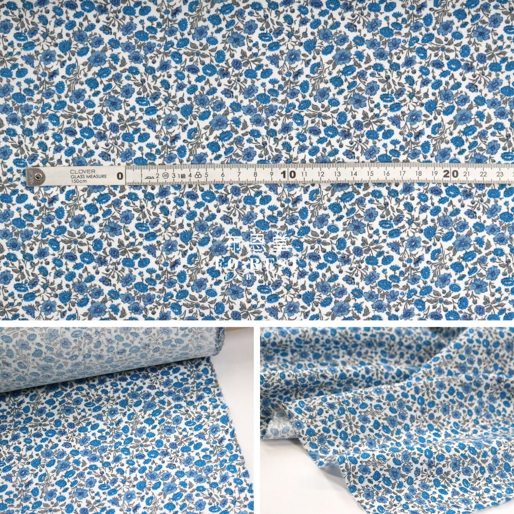Liberty of London (Cotton Poplin Fabric) - Freyja daisy Blue - FO:REST Fabric 布恩堂Liberty fabrictana lawnjapanese fabricykk zipper