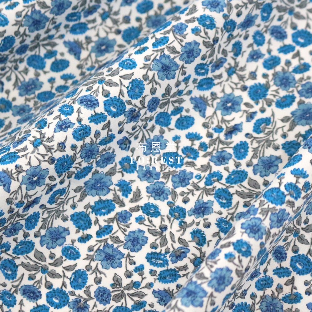 Liberty of London (Cotton Poplin Fabric) - Freyja daisy Blue - FO:REST Fabric 布恩堂Liberty fabrictana lawnjapanese fabricykk zipper