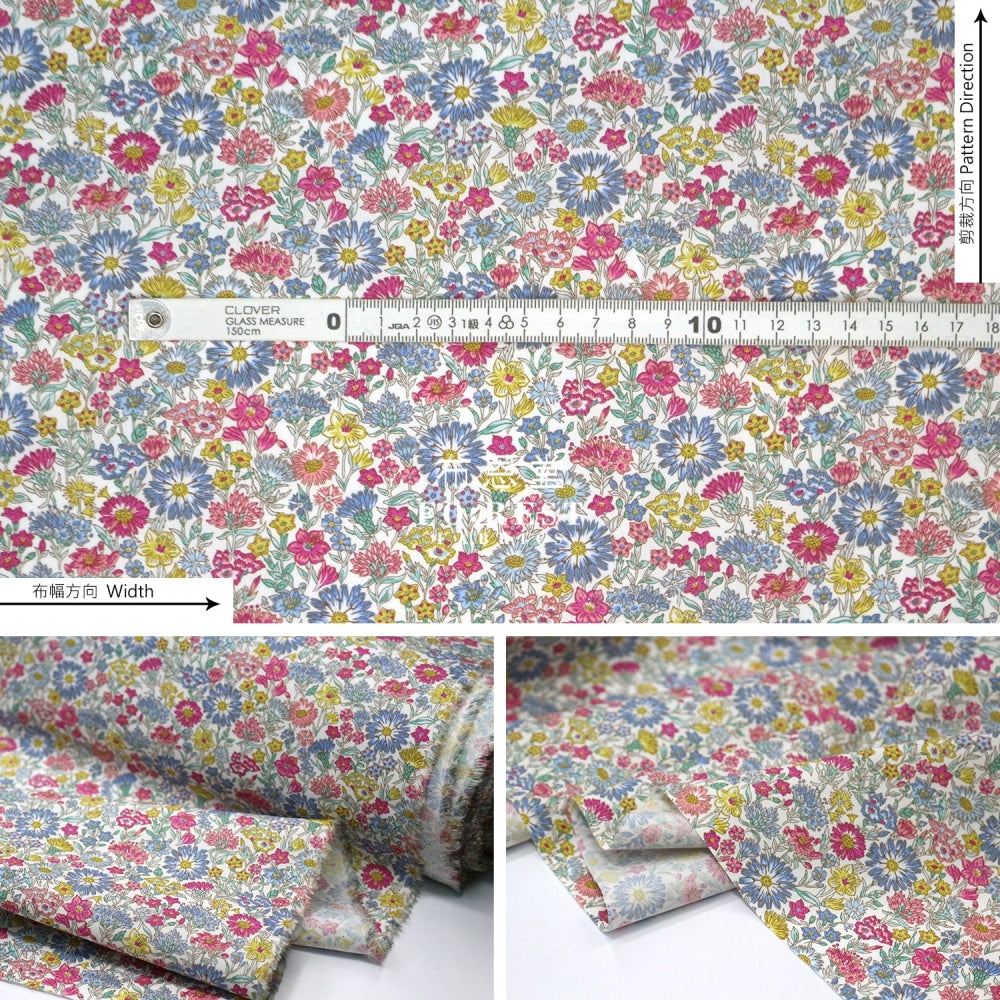 Liberty Of London (Cotton Poplin Fabric) - May Fields Cotton Piccadilly
