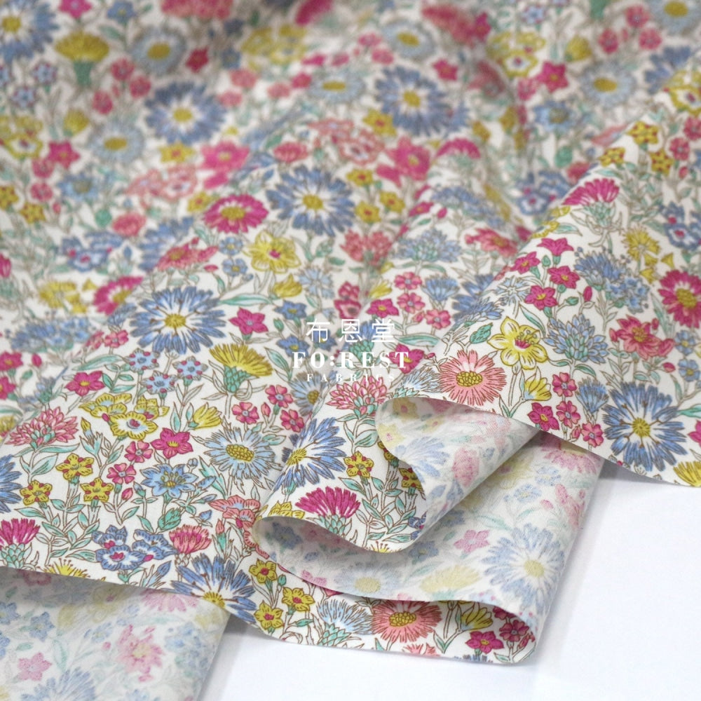 Liberty Of London (Cotton Poplin Fabric) - May Fields Cotton Piccadilly