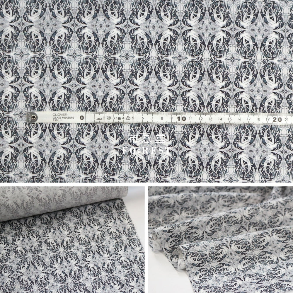 Liberty Of London (Cotton Poplin Fabric) - Pewter Black Cotton Piccadilly