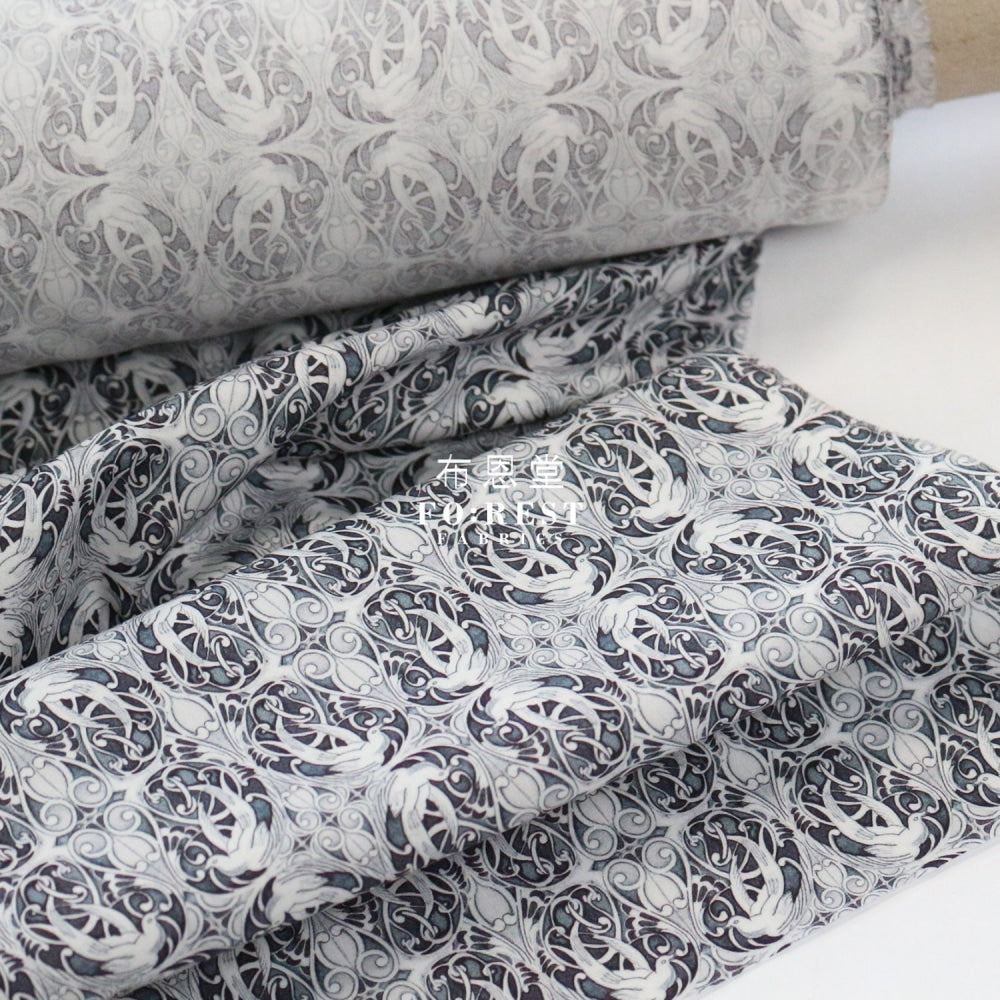 Liberty Of London (Cotton Poplin Fabric) - Pewter Black Cotton Piccadilly