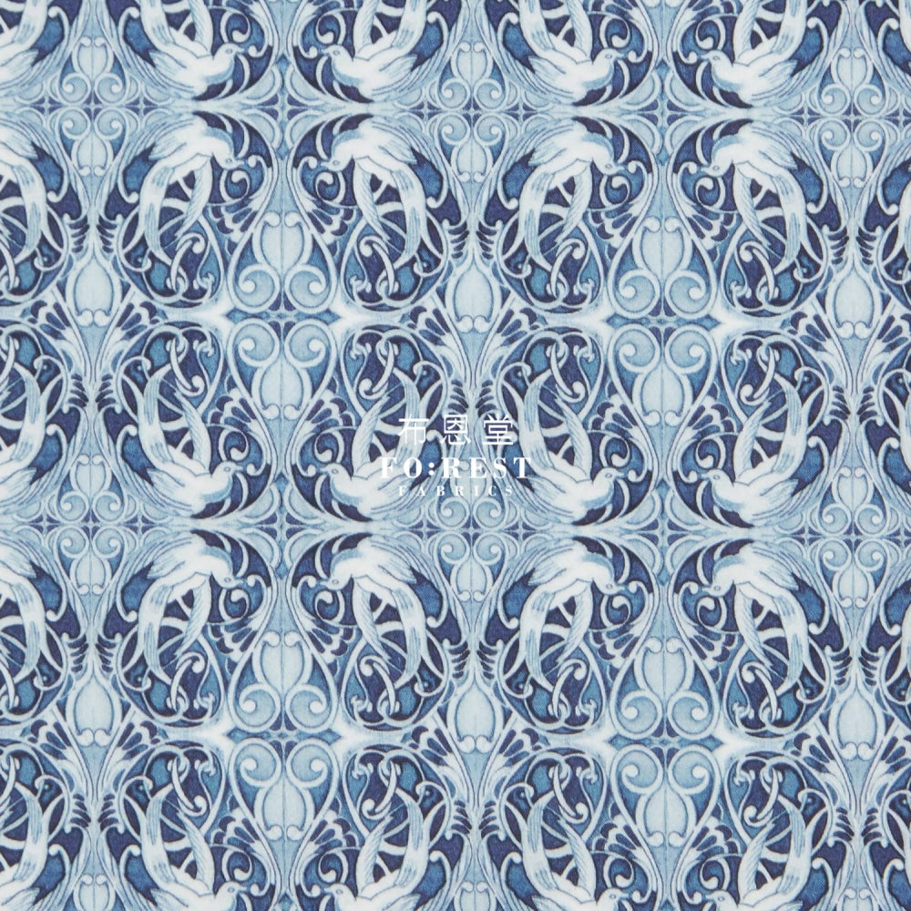 Liberty Of London (Cotton Poplin Fabric) - Pewter Blue Cotton Piccadilly