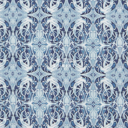 Liberty Of London (Cotton Poplin Fabric) - Pewter Blue Cotton Piccadilly