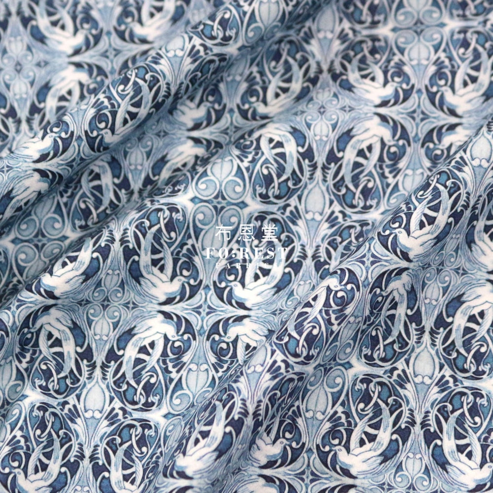 Liberty Of London (Cotton Poplin Fabric) - Pewter Blue Cotton Piccadilly