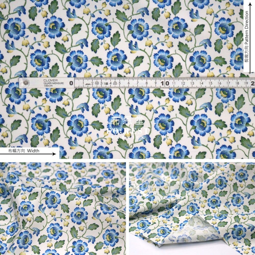 Liberty of London (Cotton Poplin Fabric) - Rosaline - FO:REST Fabric 布恩堂Liberty fabrictana lawnjapanese fabricykk zipper