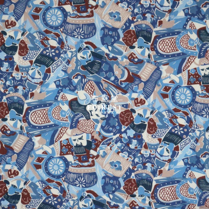 Liberty of London (Cotton Tana Lawn Fabric) - Amanda's Opera Blue - FO:REST Fabric 布恩堂Liberty fabrictana lawnjapanese fabricykk zipper