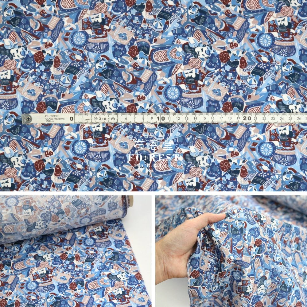 Liberty of London (Cotton Tana Lawn Fabric) - Amanda's Opera Blue - FO:REST Fabric 布恩堂Liberty fabrictana lawnjapanese fabricykk zipper