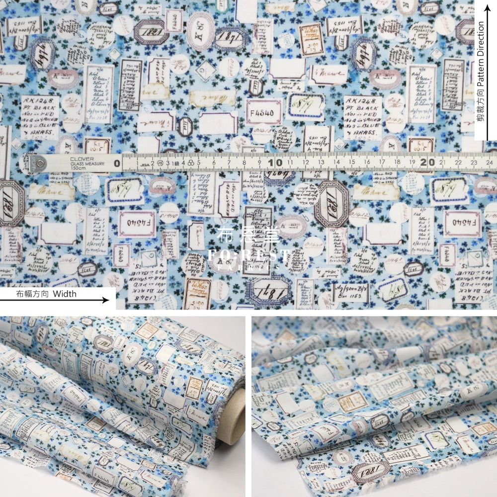 Liberty Of London (Cotton Tana Lawn Fabric) - Archive Allsorts Blue Cotton